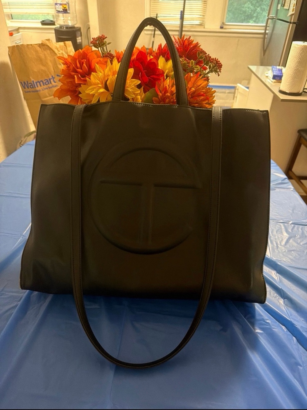 Telfar Large Black Signature Tote